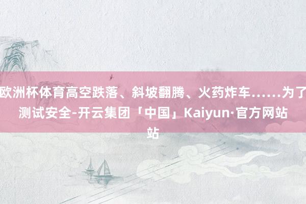 欧洲杯体育高空跌落、斜坡翻腾、火药炸车……为了测试安全-开云集团「中国」Kaiyun·官方网站