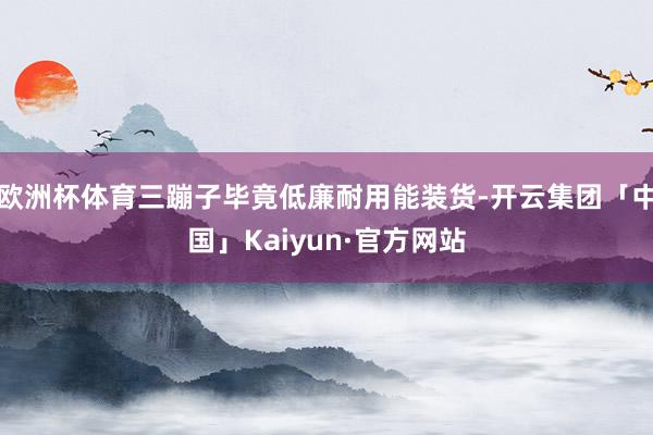 欧洲杯体育三蹦子毕竟低廉耐用能装货-开云集团「中国」Kaiyun·官方网站
