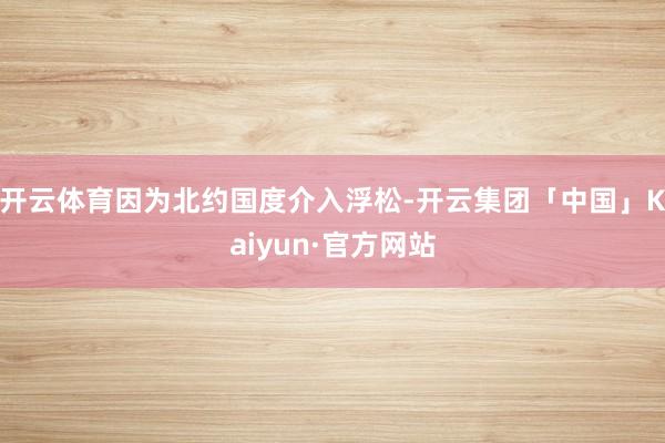 开云体育因为北约国度介入浮松-开云集团「中国」Kaiyun·官方网站