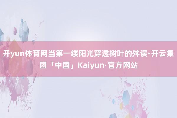 开yun体育网当第一缕阳光穿透树叶的舛误-开云集团「中国」Kaiyun·官方网站