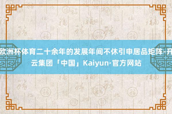 欧洲杯体育二十余年的发展年间不休引申居品矩阵-开云集团「中国」Kaiyun·官方网站