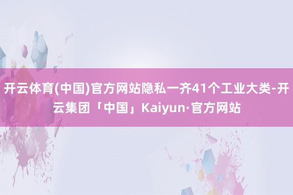 开云体育(中国)官方网站隐私一齐41个工业大类-开云集团「中国」Kaiyun·官方网站