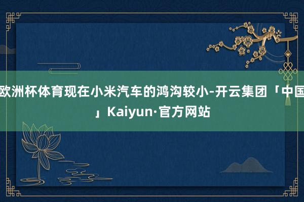 欧洲杯体育现在小米汽车的鸿沟较小-开云集团「中国」Kaiyun·官方网站