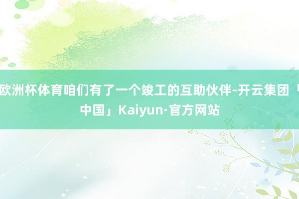 欧洲杯体育咱们有了一个竣工的互助伙伴-开云集团「中国」Kaiyun·官方网站