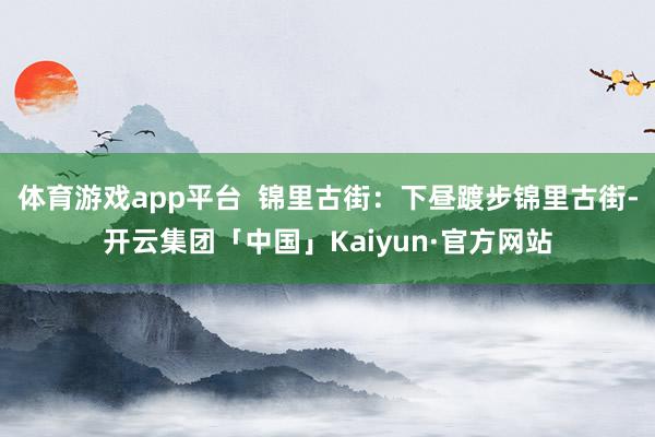 体育游戏app平台  锦里古街：下昼踱步锦里古街-开云集团「中国」Kaiyun·官方网站