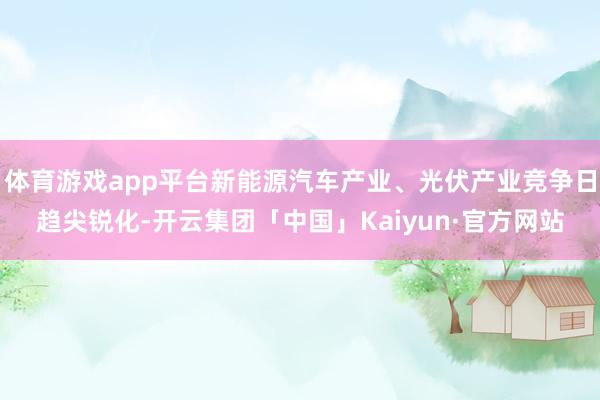 体育游戏app平台新能源汽车产业、光伏产业竞争日趋尖锐化-开云集团「中国」Kaiyun·官方网站