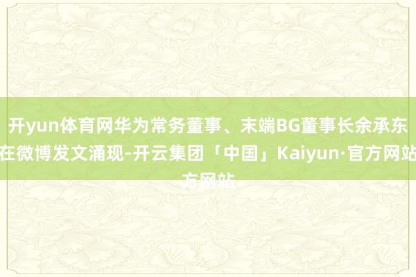 开yun体育网华为常务董事、末端BG董事长余承东在微博发文涌现-开云集团「中国」Kaiyun·官方网站