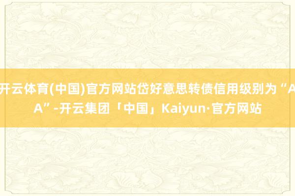 开云体育(中国)官方网站岱好意思转债信用级别为“AA”-开云集团「中国」Kaiyun·官方网站