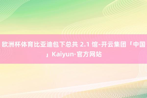 欧洲杯体育比亚迪包下总共 2.1 馆-开云集团「中国」Kaiyun·官方网站