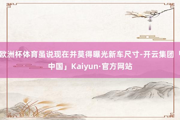 欧洲杯体育虽说现在并莫得曝光新车尺寸-开云集团「中国」Kaiyun·官方网站
