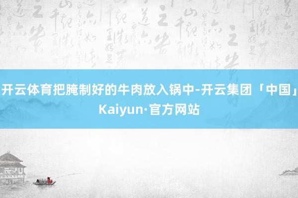 开云体育把腌制好的牛肉放入锅中-开云集团「中国」Kaiyun·官方网站