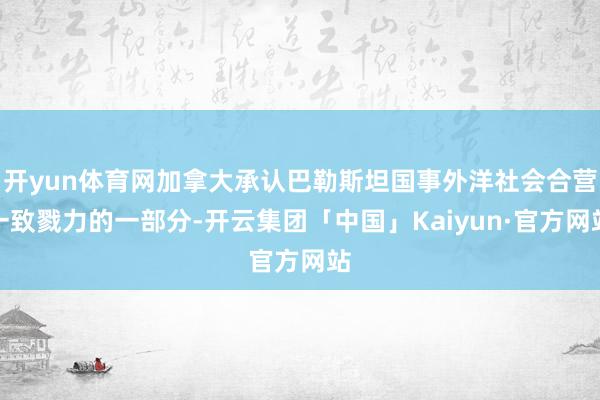 开yun体育网加拿大承认巴勒斯坦国事外洋社会合营一致戮力的一部分-开云集团「中国」Kaiyun·官方网站