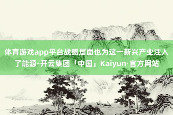 体育游戏app平台　　战略层面也为这一新兴产业注入了能源-开云集团「中国」Kaiyun·官方网站