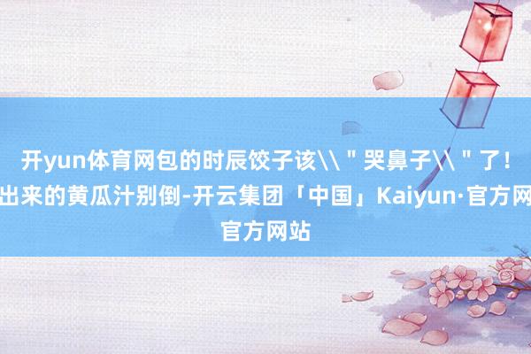 开yun体育网包的时辰饺子该\"哭鼻子\"了!拧出来的黄瓜汁别倒-开云集团「中国」Kaiyun·官方网站