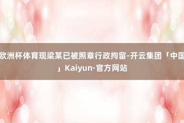 欧洲杯体育现梁某已被照章行政拘留-开云集团「中国」Kaiyun·官方网站