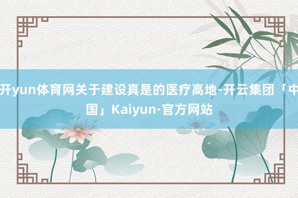 开yun体育网关于建设真是的医疗高地-开云集团「中国」Kaiyun·官方网站