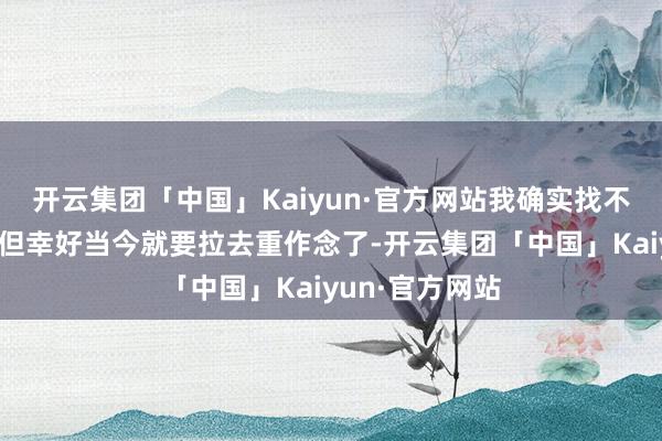 开云集团「中国」Kaiyun·官方网站我确实找不出来第二个了但幸好当今就要拉去重作念了-开云集团「中国」Kaiyun·官方网站