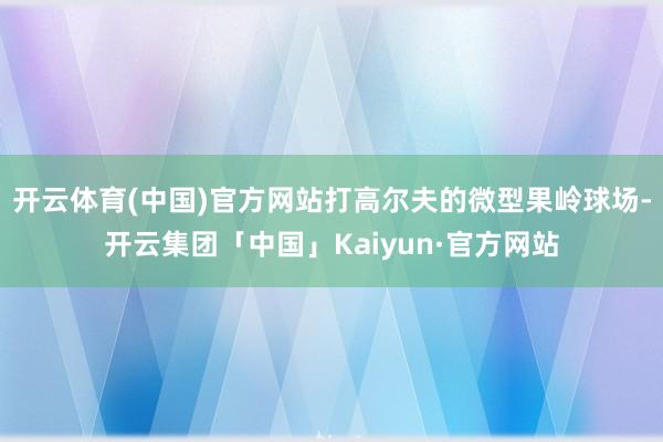 开云体育(中国)官方网站打高尔夫的微型果岭球场-开云集团「中国」Kaiyun·官方网站