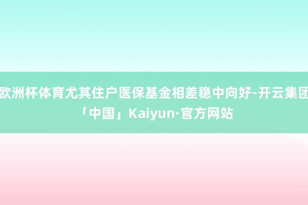 欧洲杯体育尤其住户医保基金相差稳中向好-开云集团「中国」Kaiyun·官方网站