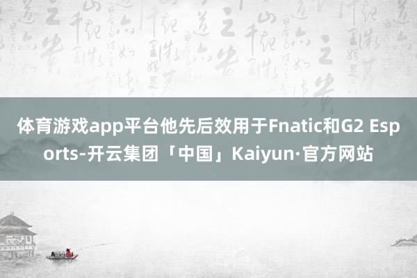 体育游戏app平台他先后效用于Fnatic和G2 Esports-开云集团「中国」Kaiyun·官方网站