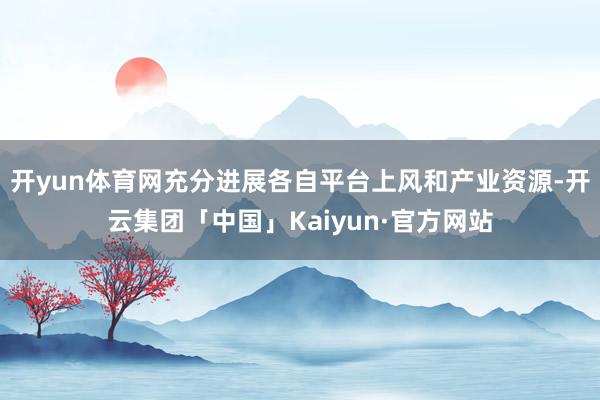 开yun体育网充分进展各自平台上风和产业资源-开云集团「中国」Kaiyun·官方网站