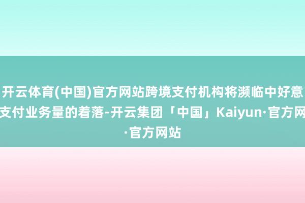 开云体育(中国)官方网站跨境支付机构将濒临中好意思支付业务量的着落-开云集团「中国」Kaiyun·官方网站