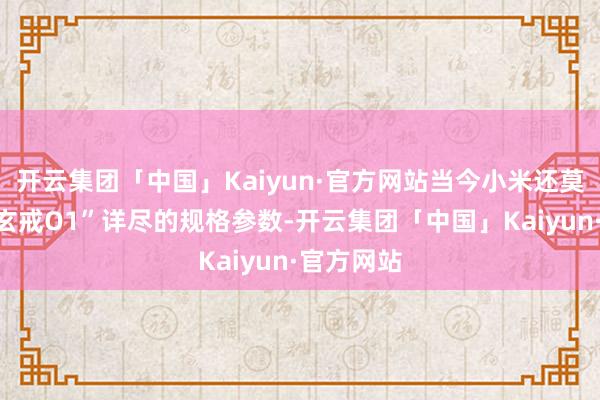 开云集团「中国」Kaiyun·官方网站当今小米还莫得公布“玄戒O1”详尽的规格参数-开云集团「中国」Kaiyun·官方网站