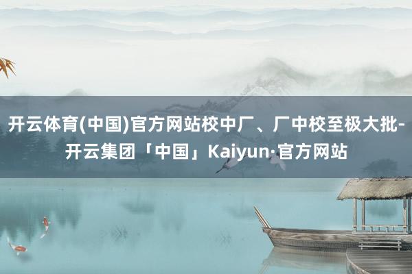 开云体育(中国)官方网站校中厂、厂中校至极大批-开云集团「中国」Kaiyun·官方网站