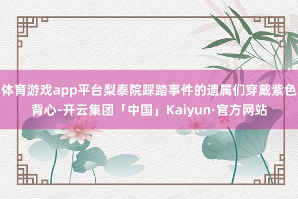 体育游戏app平台梨泰院踩踏事件的遗属们穿戴紫色背心-开云集团「中国」Kaiyun·官方网站