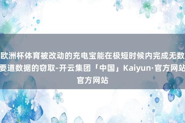 欧洲杯体育被改动的充电宝能在极短时候内完成无数要道数据的窃取-开云集团「中国」Kaiyun·官方网站